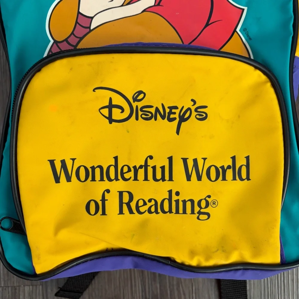 VINTAGE KIDS WINNIE THE POOH PIGLET BOOK BAG BACKPACK SMALL 12”X9” - Picture 3 of 9